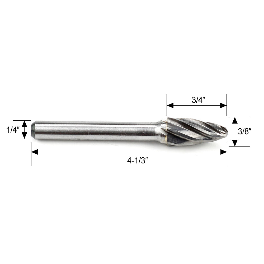 1/4″ (6mm) Shank Carbide Burrs SF-3NF