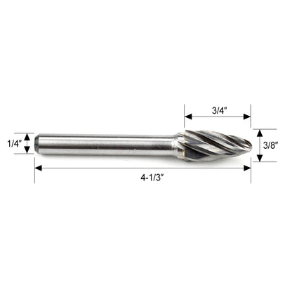 1/4″ (6mm) Shank Carbide Burrs SF-3NF