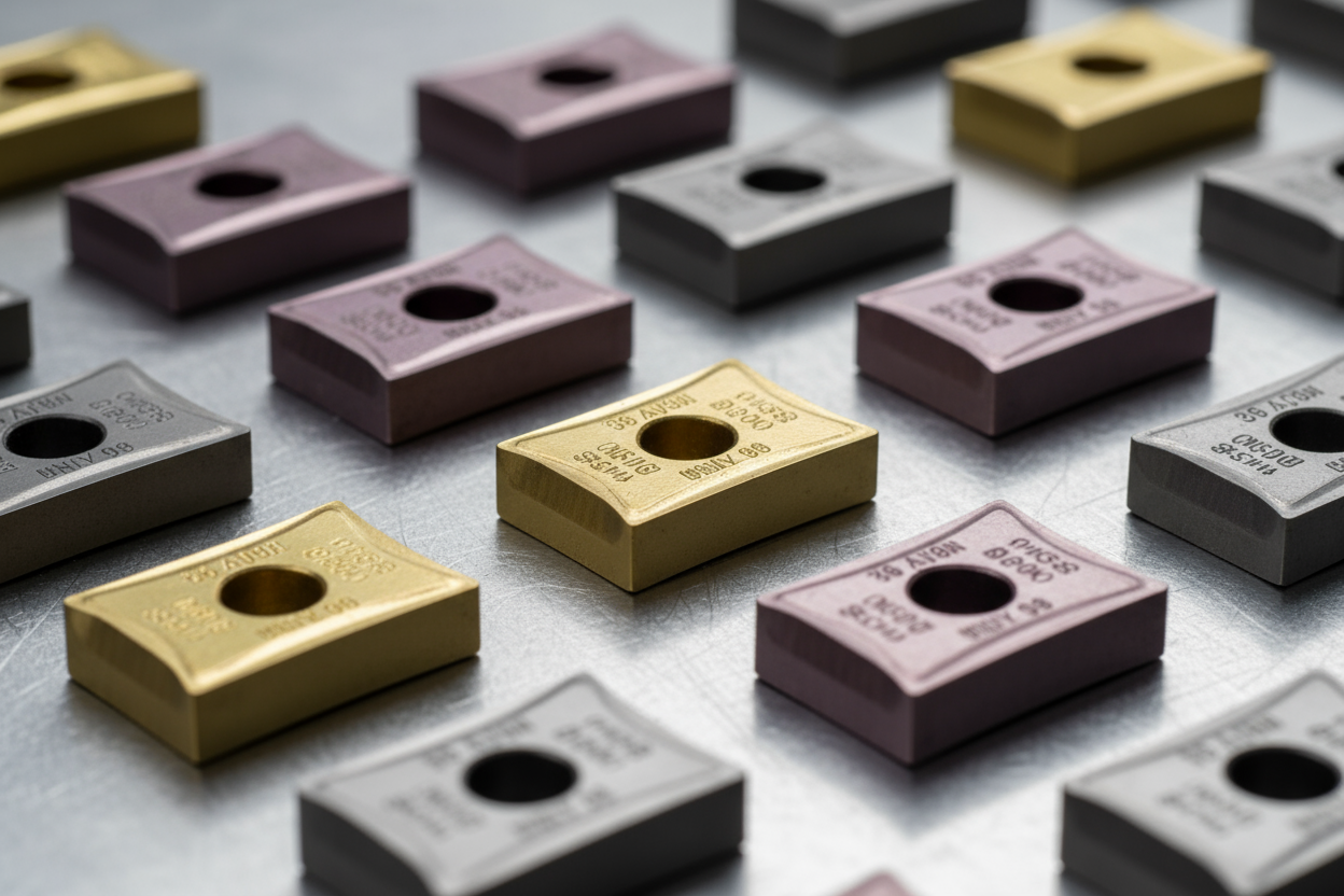 给我一张CNC车刀片的画廊图，要求看不出AI合成，要求真实